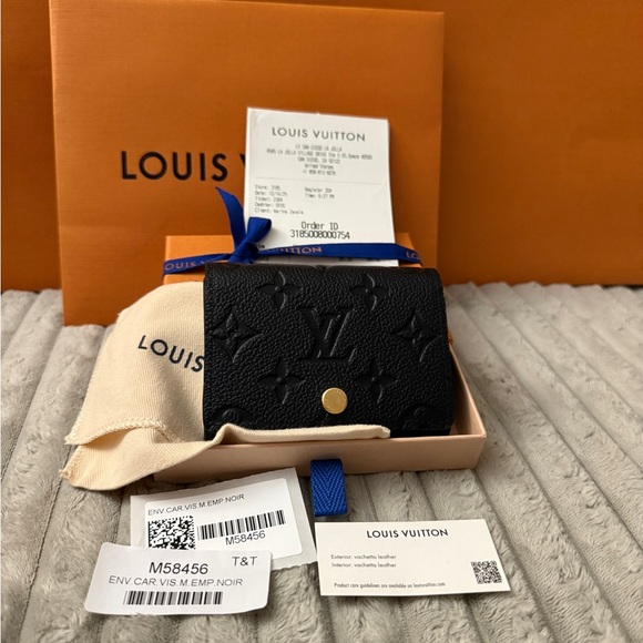 Louis Vuitton Handbags - Authentic Louis Vuitton Envelope Card Holder Black Empreinte Leather